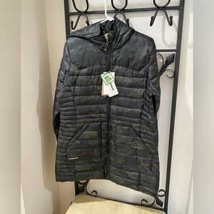 Powderhorn W’s Jackson Hooded Down Trench Coat, Size X-Large, Camo, NWT!